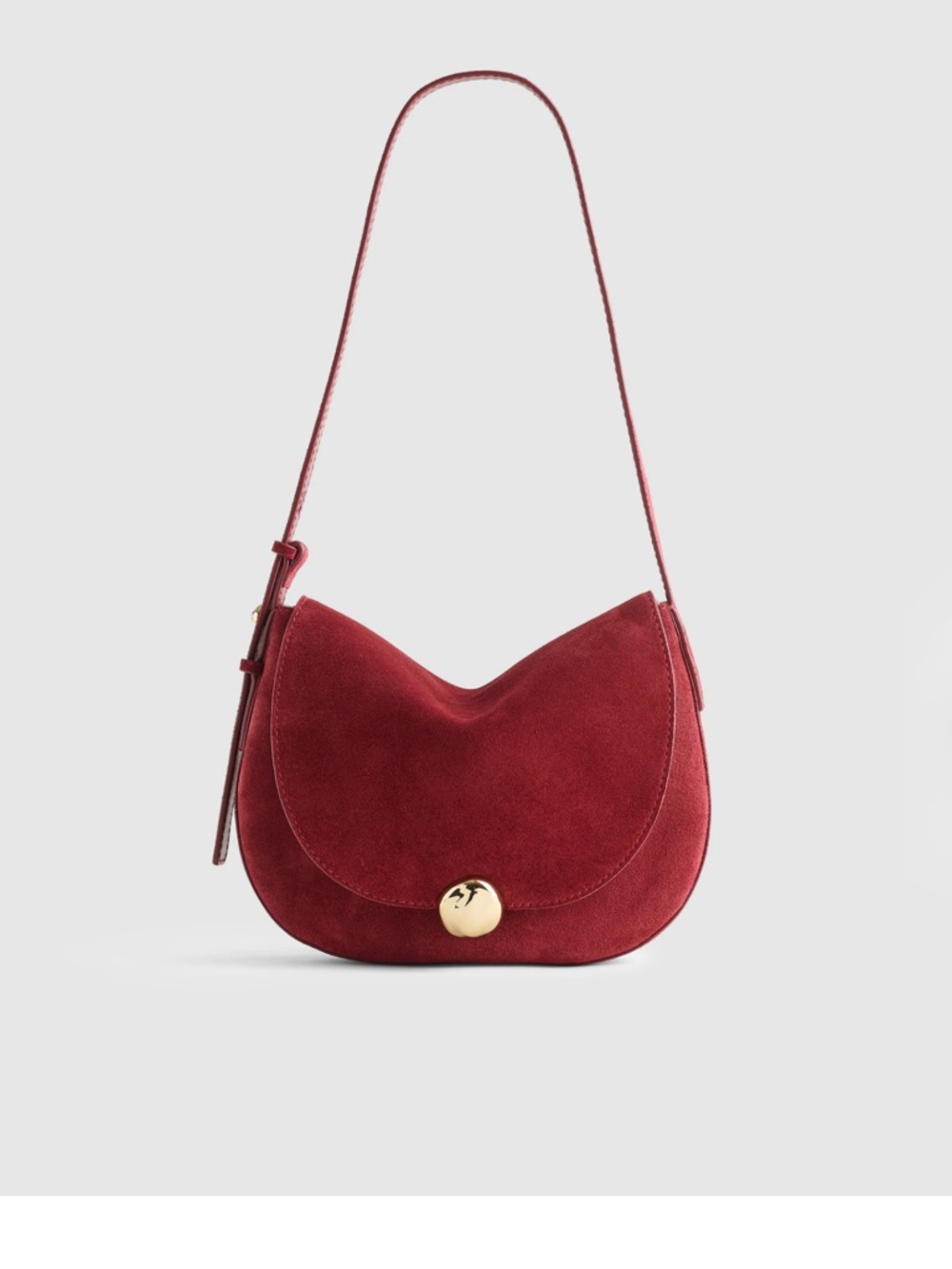 Madewell Red Suede Crescent Shoulder Bag